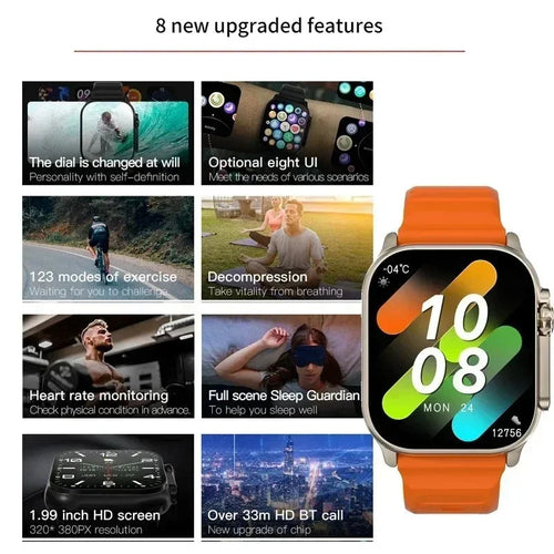 Smartwatch T900 U2 for Men and Women, Bluetooth Call, Wireless